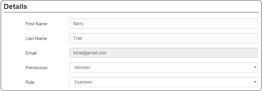 Image of simple member management form on Shlott